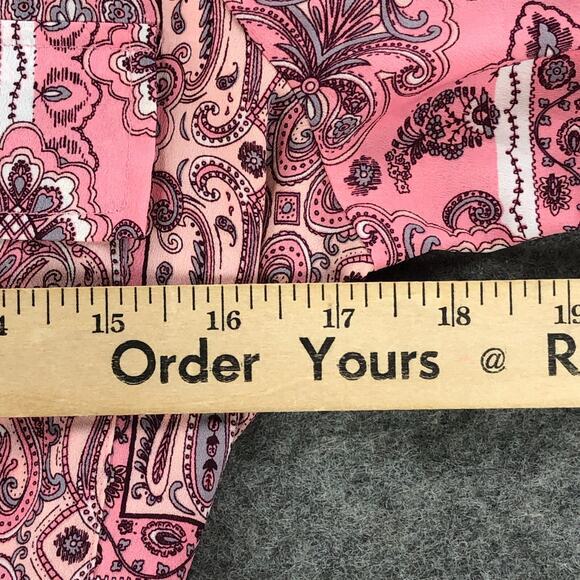 Victoria's Secret Nightgown Medium Pink Paisley Floral Button Up Belted Womens - Picture 12 of 14